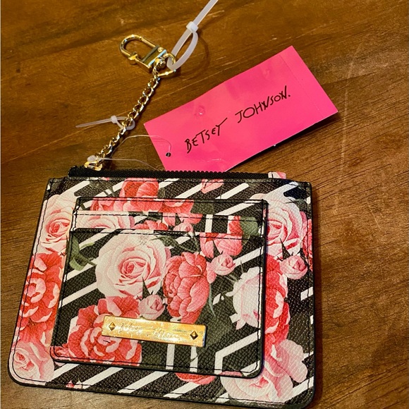🌹Betsey Johnson card wallet with clip and Zipped Compartment🌹 NWT - Picture 2 of 6
